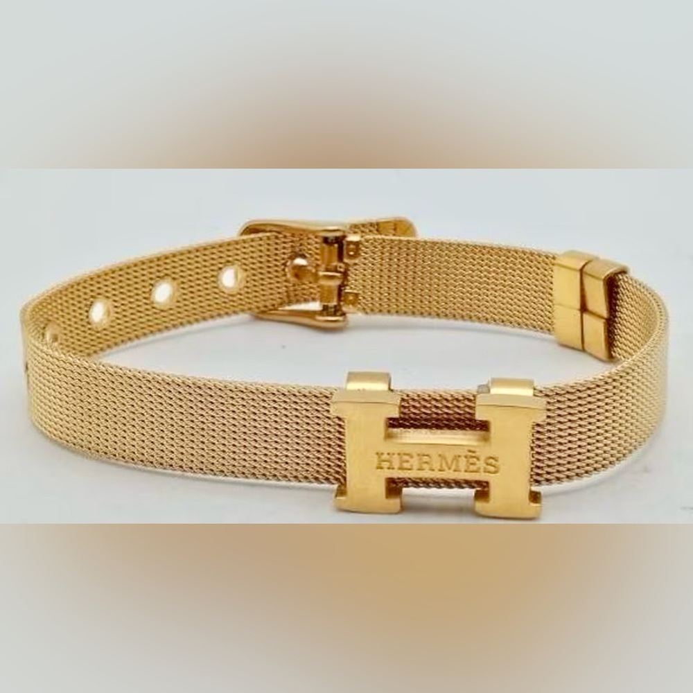 Hermès Gold-Tone Mesh Bracelet